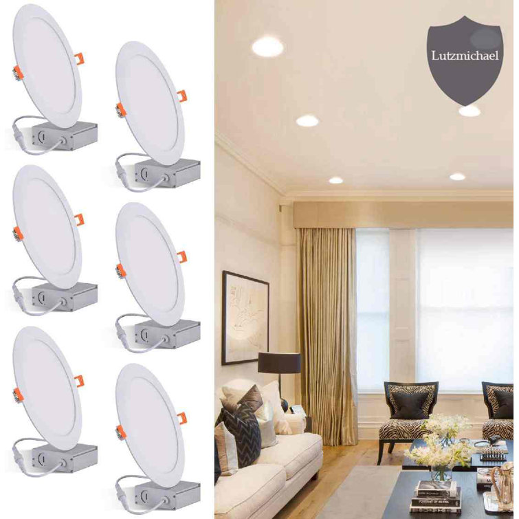 menggutong 6 Pack 8 Inch Ultra Thin LED Recessed Ceiling Light